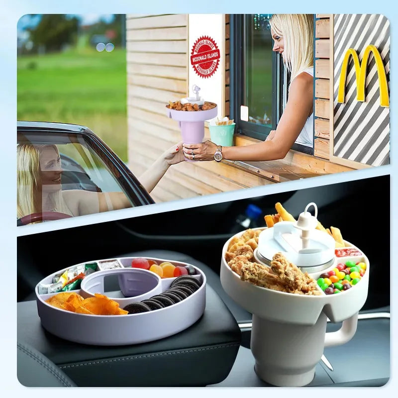 40 Oz Tumbler Silicone Snack Ring with Handle & Dipping Tray Tumbler Snack Ring Babs