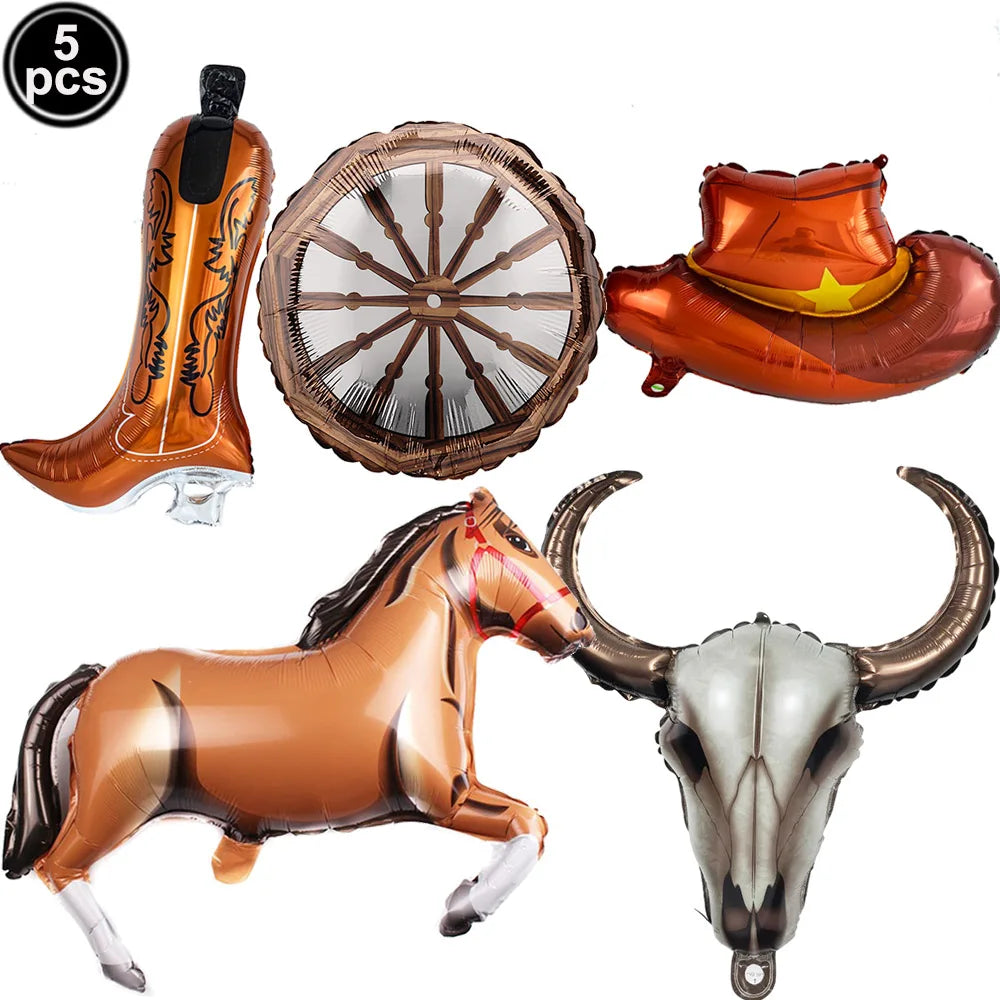 Western Cowboy Party Boxes – Hay Bale & Wine Barrel Decor Props