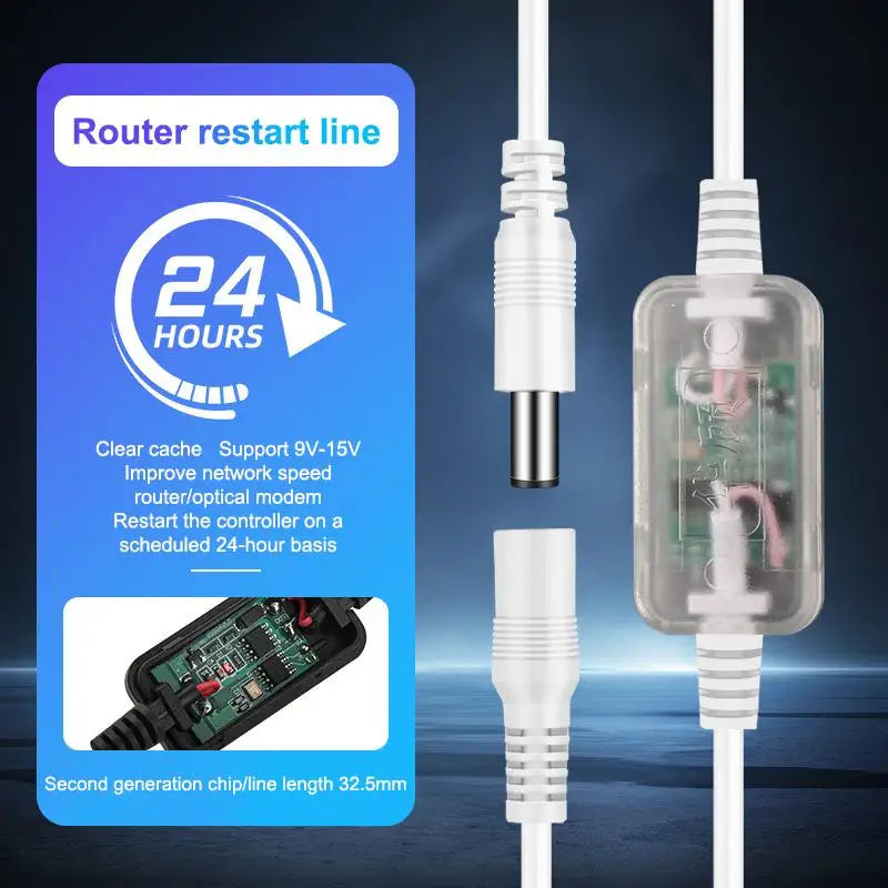 Auto Restart Power Cable for Router & Modem – 24/72Hr Cycle Router Restart Cable Babs A1