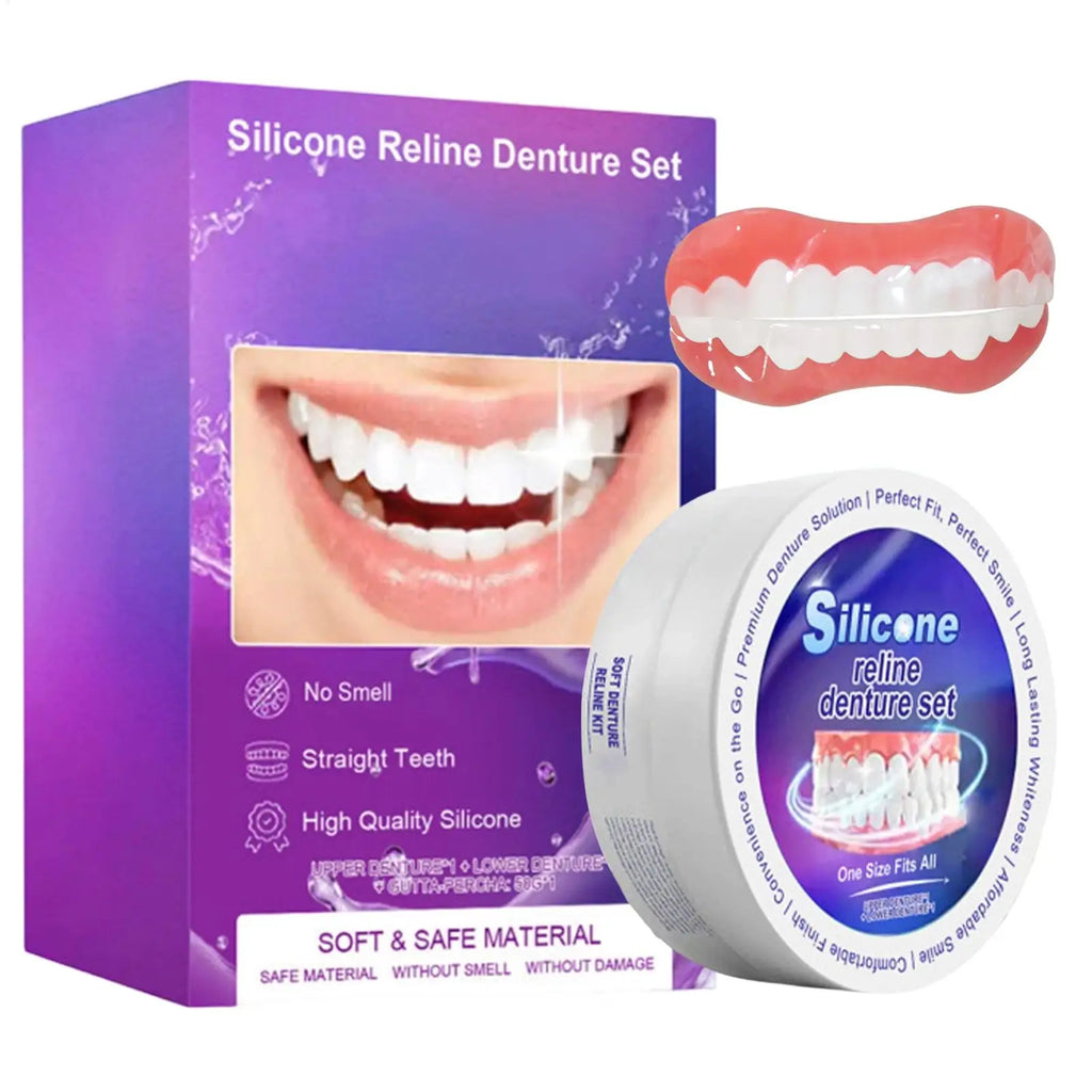 Silicone Denture Reliner Kit – Upper & Lower Set with Glue Denture Reliner Kit Babs