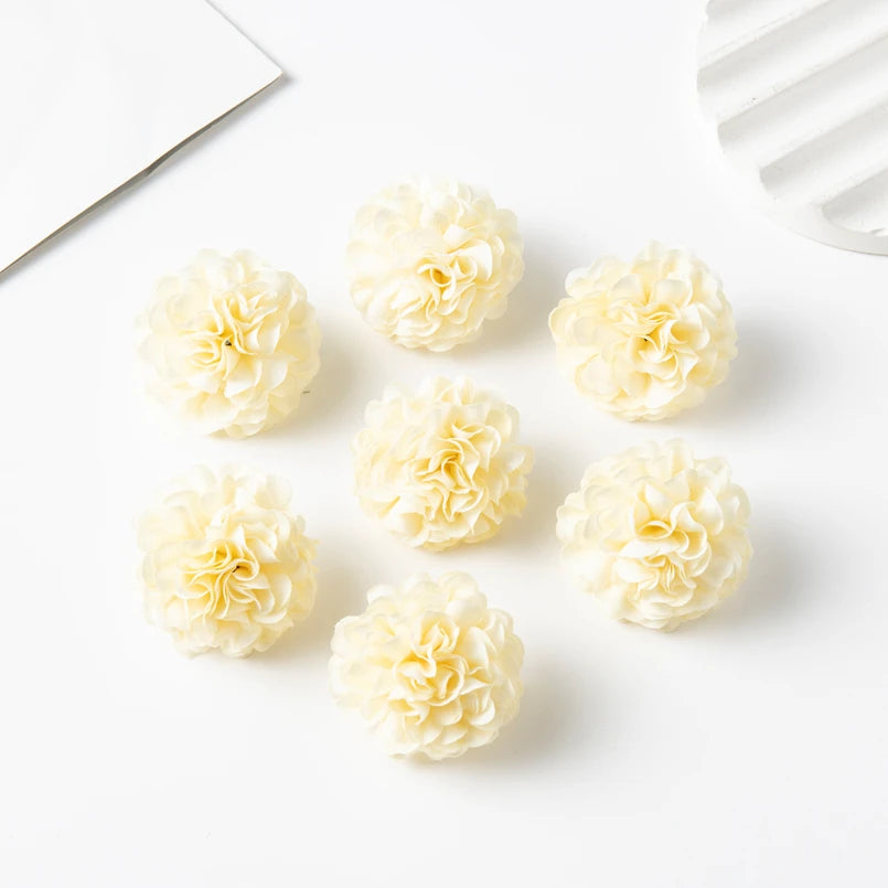 Silk Carnation Artificial Flowers for Wedding & DIY Decor 10/20Pcs Artificial Silk Flowers Babs Beige 20pcs