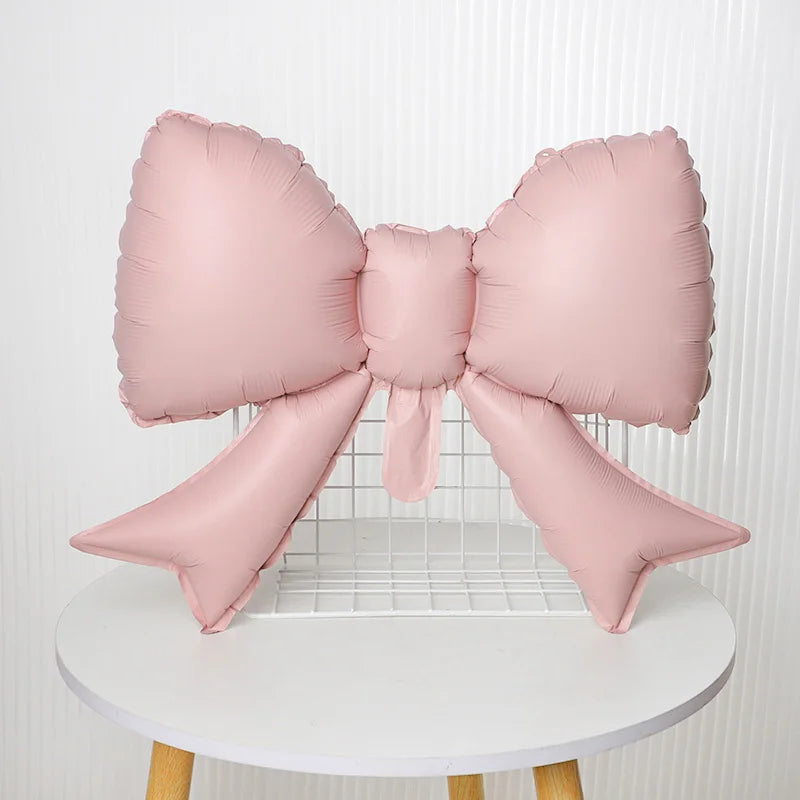 5pcs Baby Pink Bow Foil Balloons – Party & Baby Shower Decor Foil Party Balloons Babs