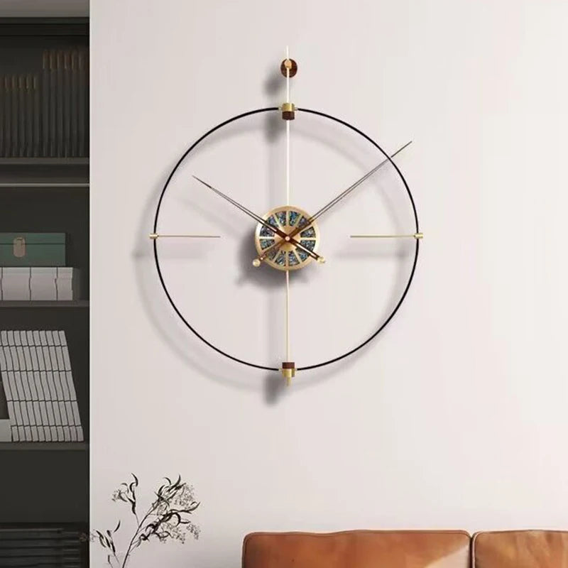 Large Luxury Silent Wall Clock – Modern Metal Home Décor Wall Clock Babs