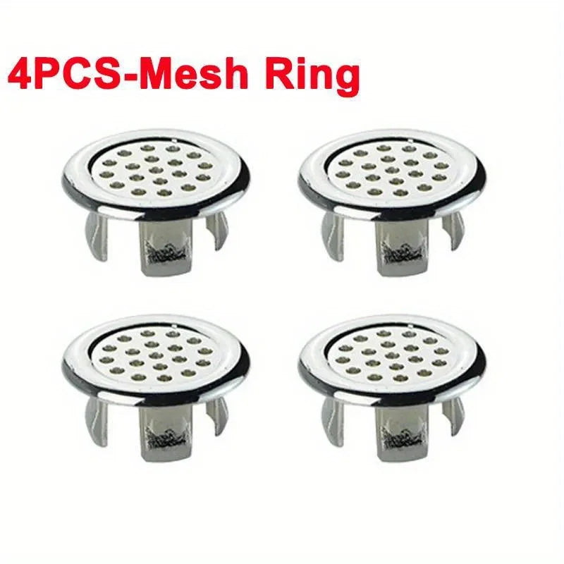 4pcs ABS Basin Sink Overflow Cover Ring & Drain Cap Replacement Overflow Cover Ring Babs 4PCS