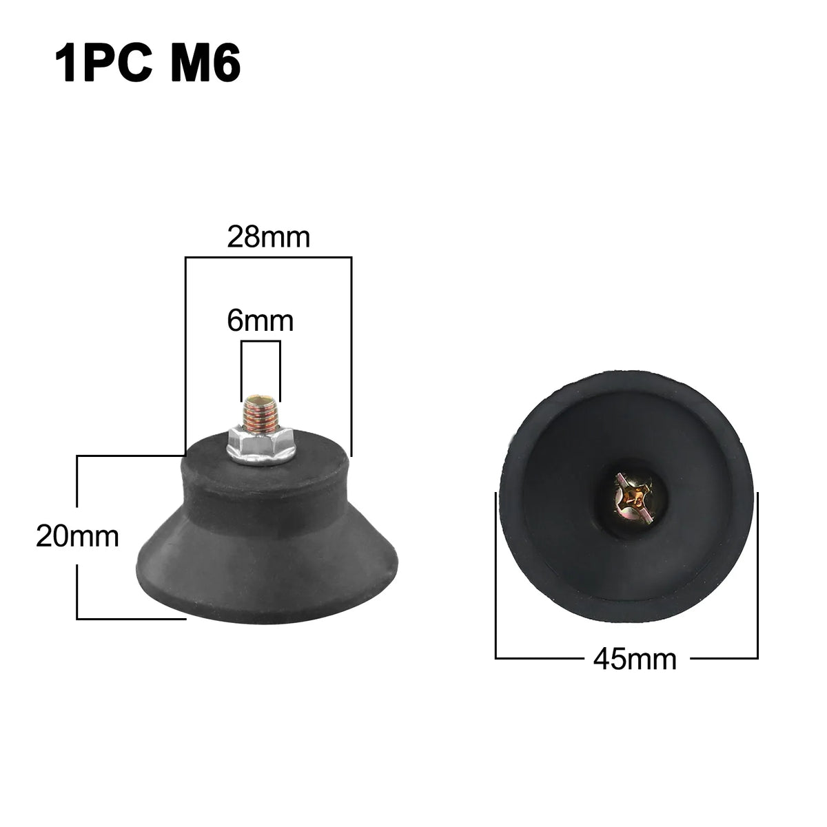 M6/M8 Rubber Foot Pad for Air Compressors – Non-Slip Compressor Foot Pad Babs