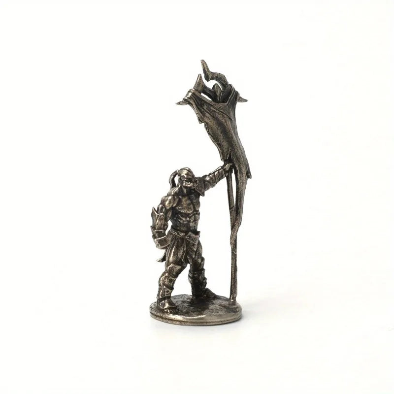 Vintage Brass Orc Miniature Figurine – Desktop Fantasy Ornament Miniature Figurine Babs