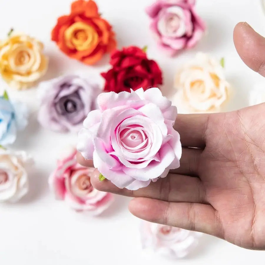 Silk Artificial Rose Flower Heads 5/10 Pcs – Wedding & Home Decor Artificial Silk Flowers Babs