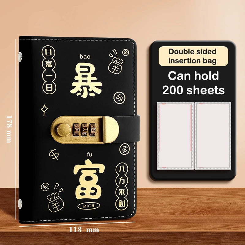 200 Envelope Money Saving Challenge Binder with Password Lock Savings Challenge Binder Babs A4