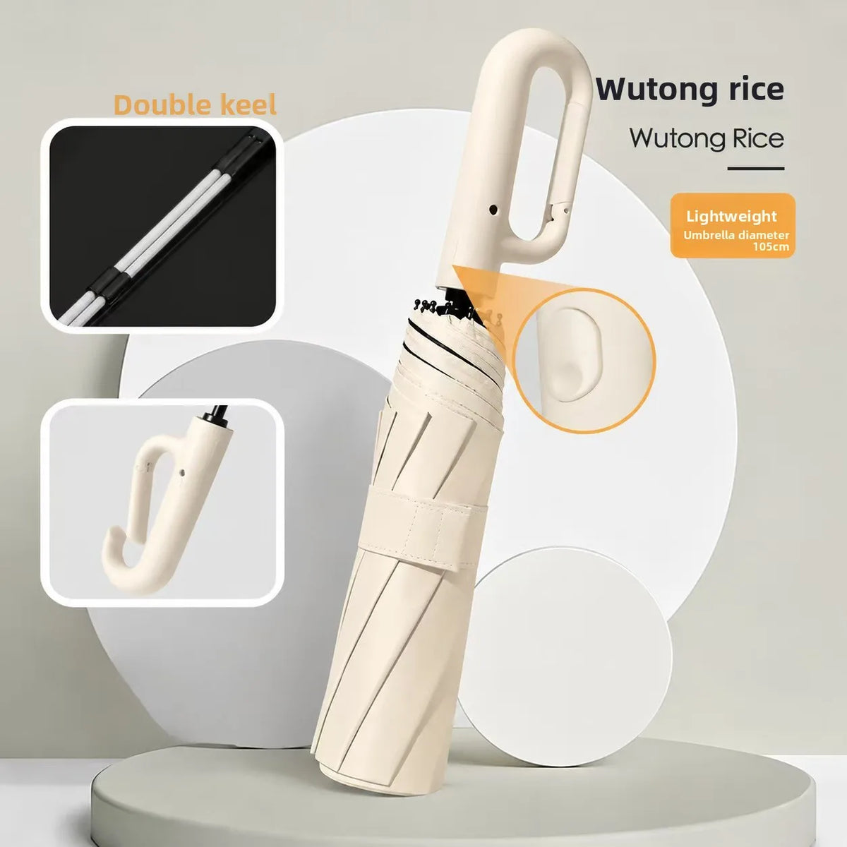 Automatic Folding Umbrella Windproof Waterproof – 60 Pack Folding Rain Umbrella Babs full-fiber 10K WHITE