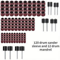 132-Pc Aluminum Oxide Sanding Drum Set for Rotary Tools Rotary Tool Accessory Babs 132pcs