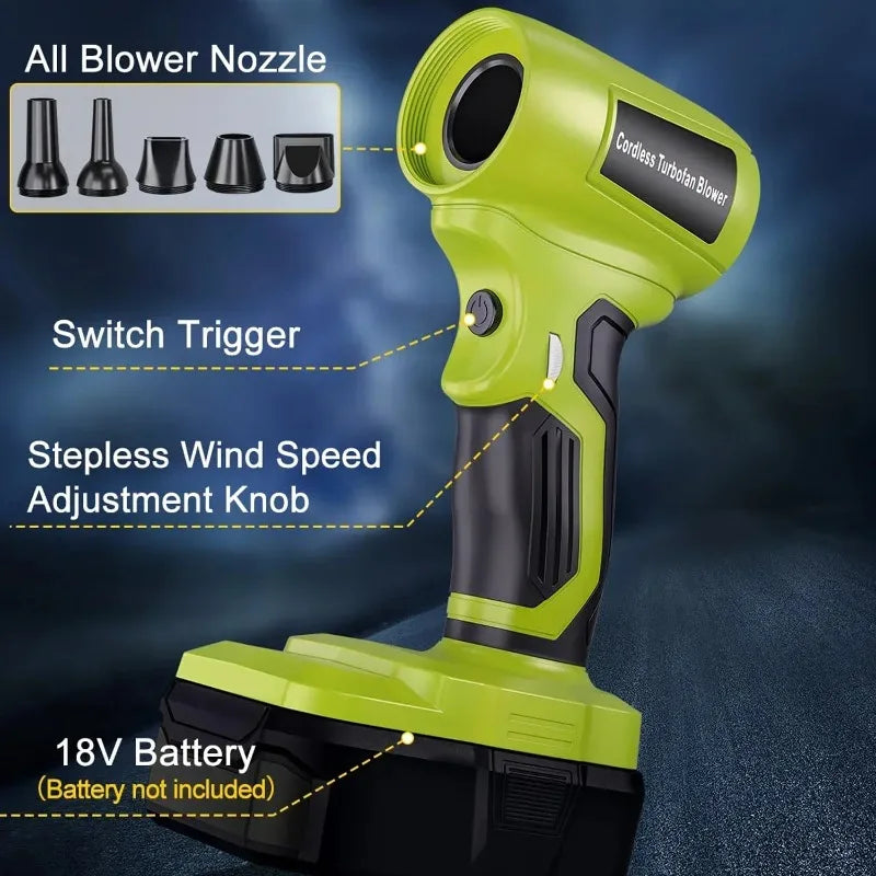 Brushless Turbo Blower Handheld Fan for Ryobi 18V Battery Cordless Turbo Blower Babs