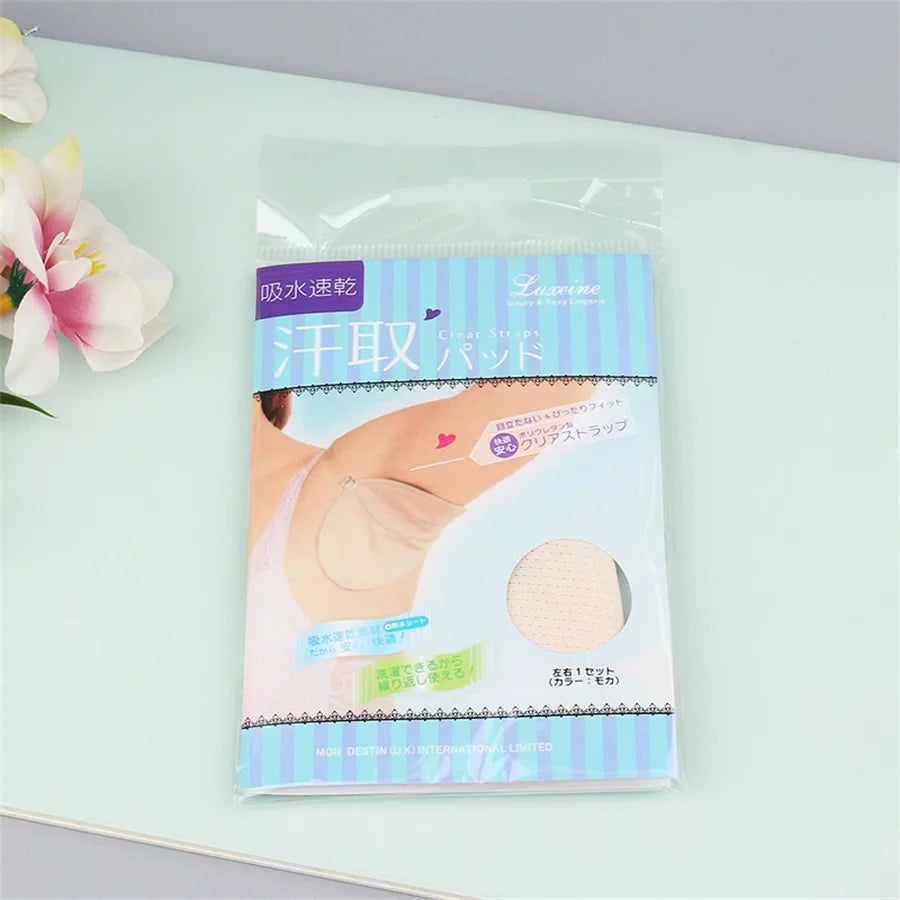 Reusable Transparent Underarm Sweat Pads with Shoulder Straps Underarm Sweat Pads Babs white white