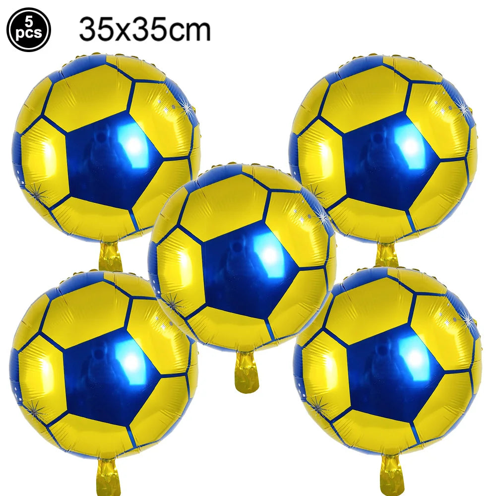 Boy's 8th Birthday Soccer Foil Balloons Party Set Birthday Party Balloons Babs