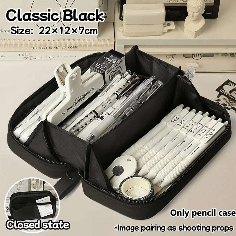 Volcano Pencil Case – Multi-Layer Stationery Organizer Pencil Case Organizer Babs Black