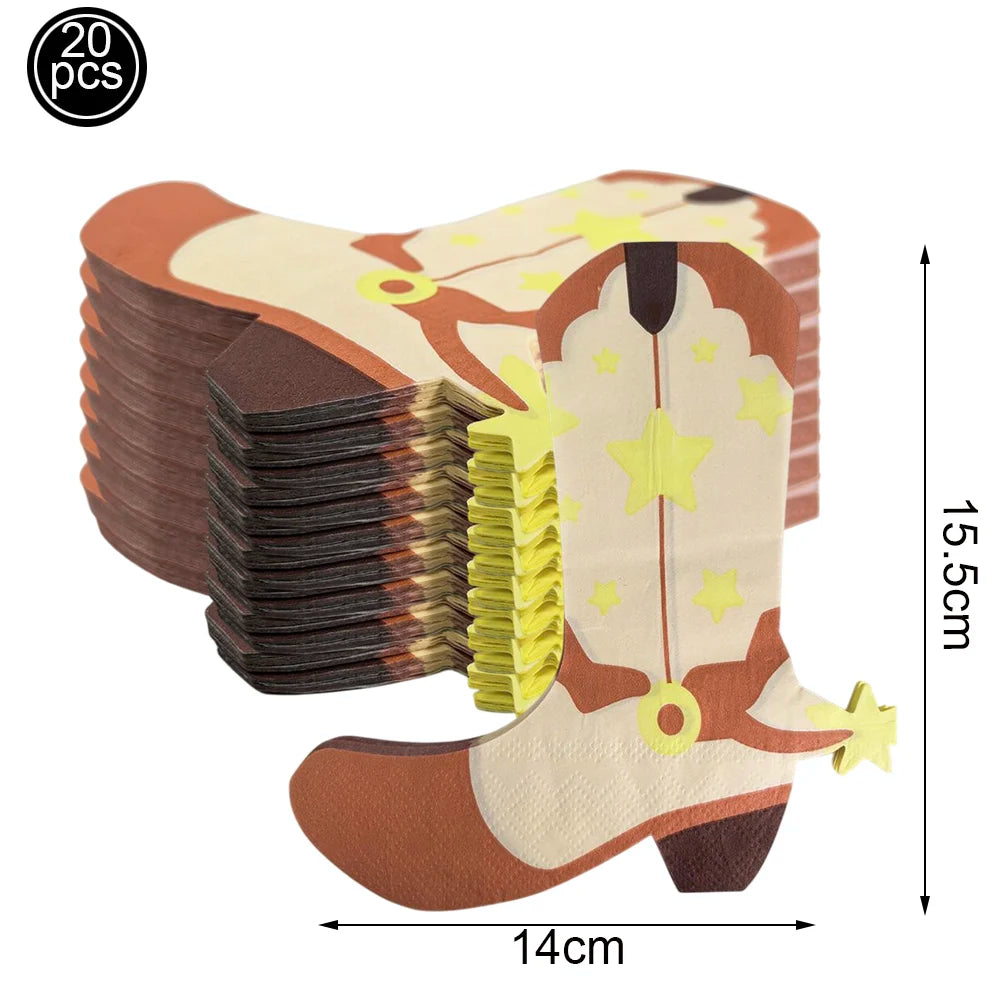 Western Cowboy Party Balloons – Boot Hat Pistol Foil Set