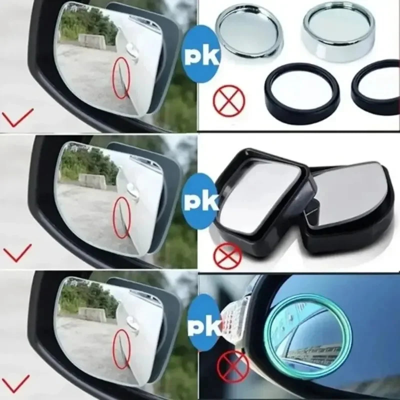 2pcs 360° Wide-Angle Blind Spot Car Rearview Mirror – Universal Blind Spot Mirror Babs