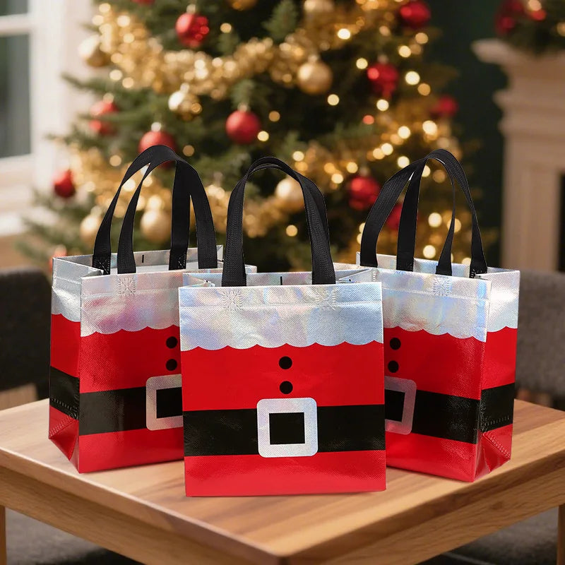 Santa Claus Non-Woven Christmas Gift Bags 5/10Pcs 2025 Christmas Gift Bags Babs