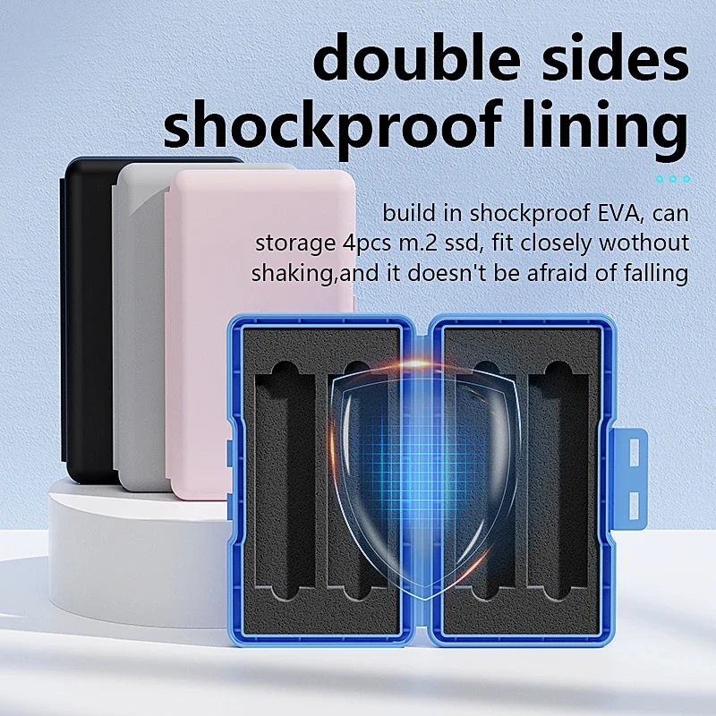 KEBIDUMEI Dual M.2 SSD Case – NVMe & SATA 2230–2280 Protection SSD Protective Case Babs