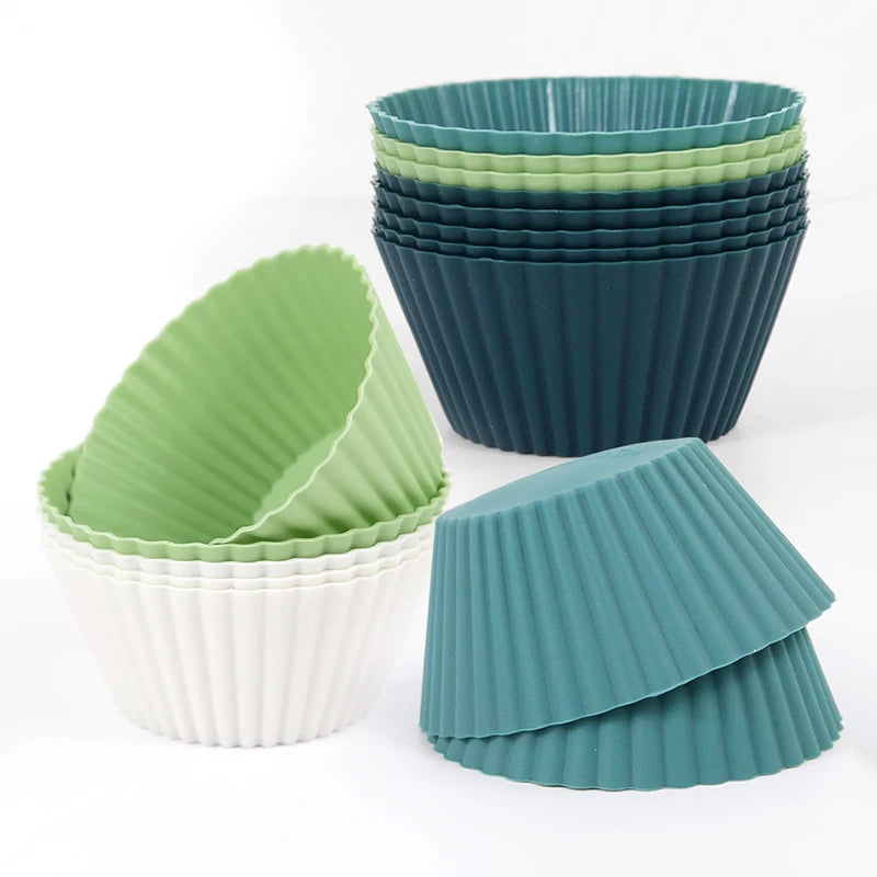 12-Piece Silicone Muffin Cupcake Liners – Reusable Baking Molds Silicone Baking Molds Babs