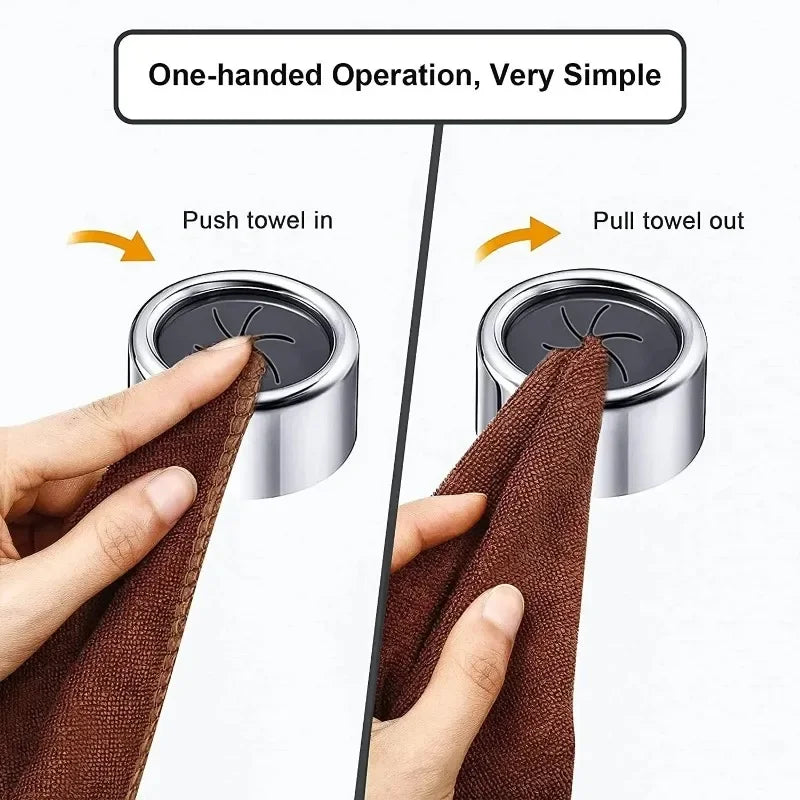 Self-Adhesive Push Towel Clip Hooks – Kitchen & Bathroom Towel Clip Hook Babs