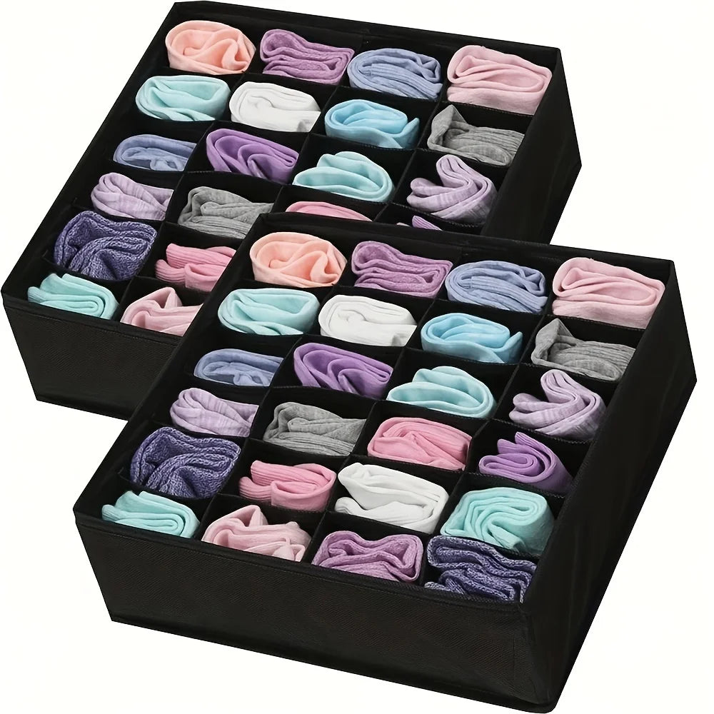 24-Cell Collapsible Sock & Underwear Drawer Organizer Drawer Organizer Babs