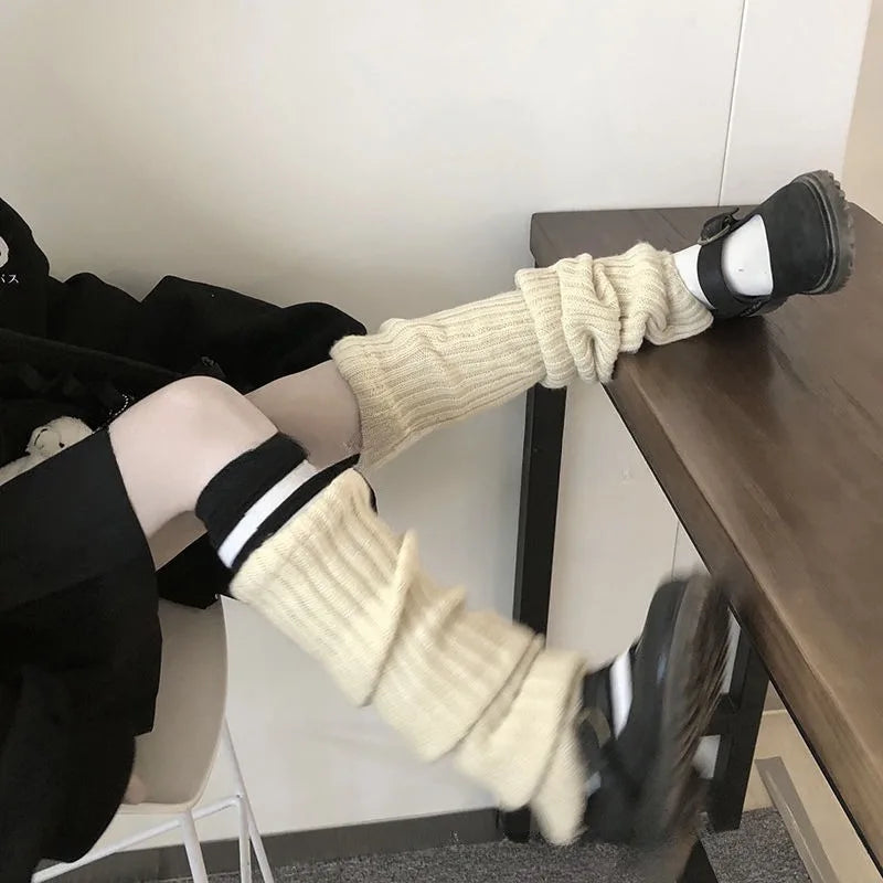 Over-Knee Knit Leg Warmers – JK Lolita Style 50–70cm Knit Leg Warmers Babs