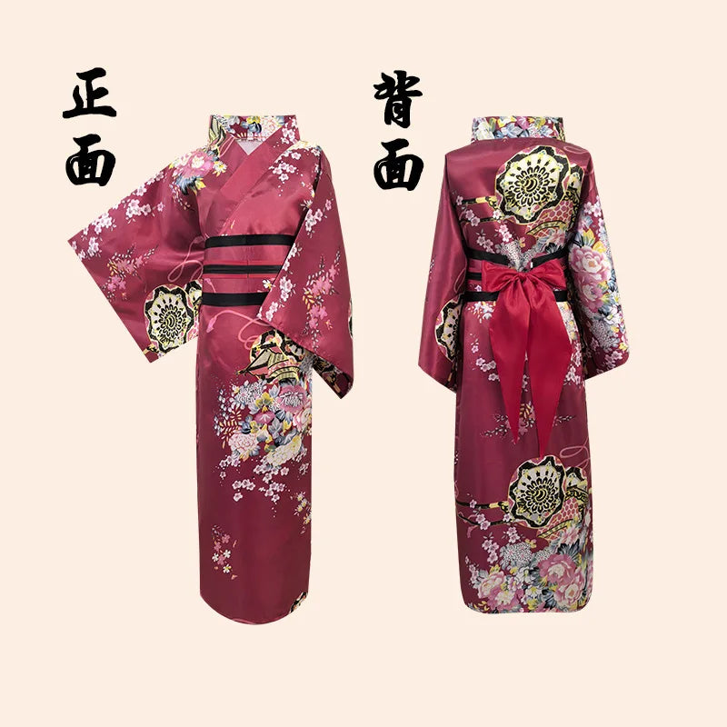 Children's Floral Japanese Kimono Yukata Cosplay Costume Yukata Costume Set Babs P 130cm China Mainland