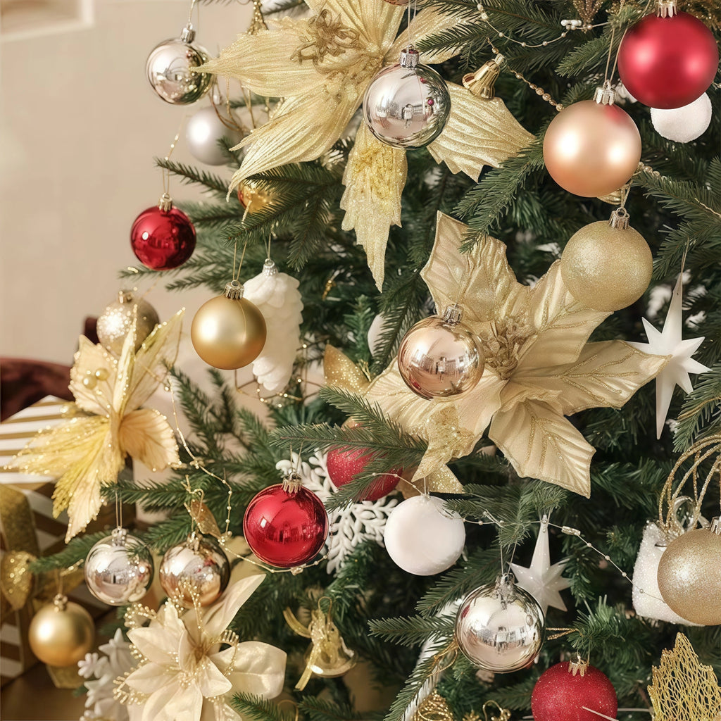 24-Piece Christmas Ball Ornaments Set – 3cm & 4cm Tree Baubles Christmas Tree Ornaments Babs