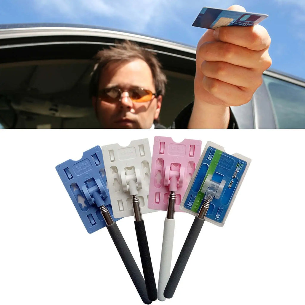 Telescopic Car Parking Card Holder Contactless Payment Rod Car Parking Tool Babs