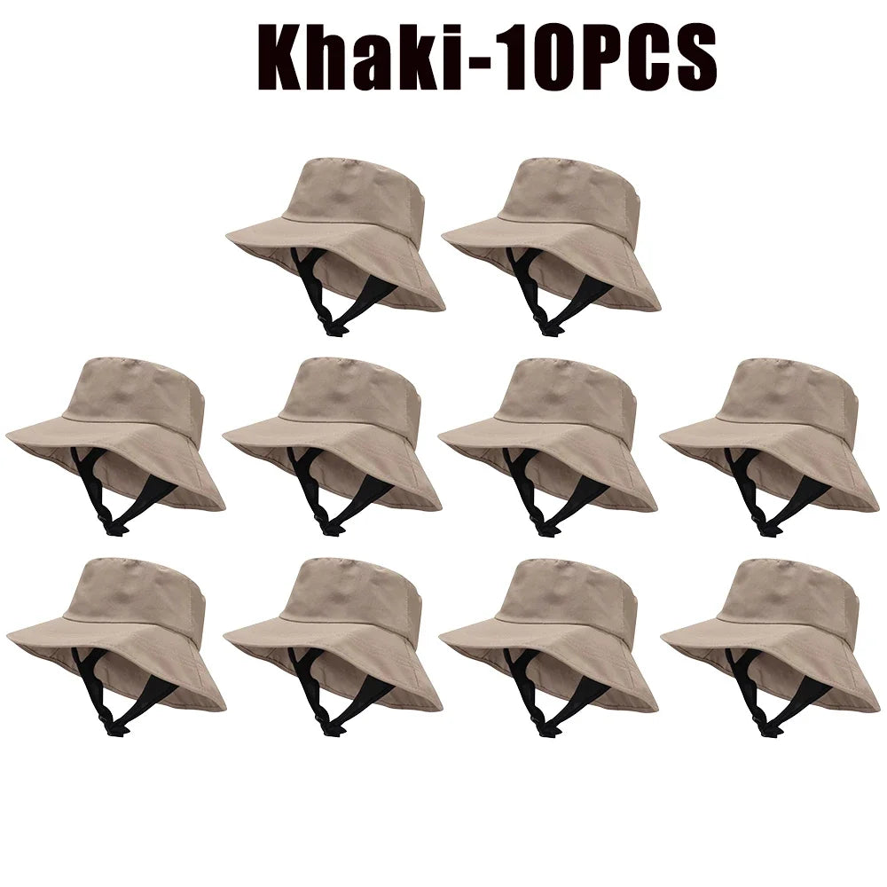 UPF 50+ Mesh Bucket Hat – Breathable Sun Hat Men & Women Bucket Sun Hat Babs Khaki-10PCS