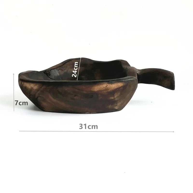 Solid Wood Decorative Fruit Bowl & Modern Organizer Tray Decorative Wood Bowl Babs Small