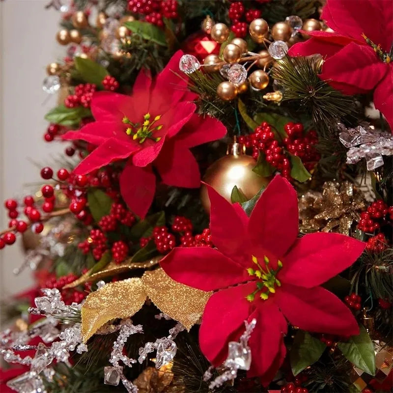 32cm Christmas Silk Carnation Bouquet – Fake Flowers for Home & Wedding Artificial Flower Bouquet Babs