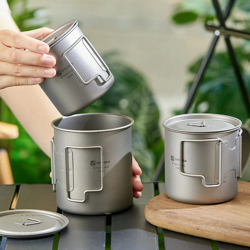 Pure Titanium Camping Mug & Portable Coffee Cup Set Titanium Camping Mug Babs