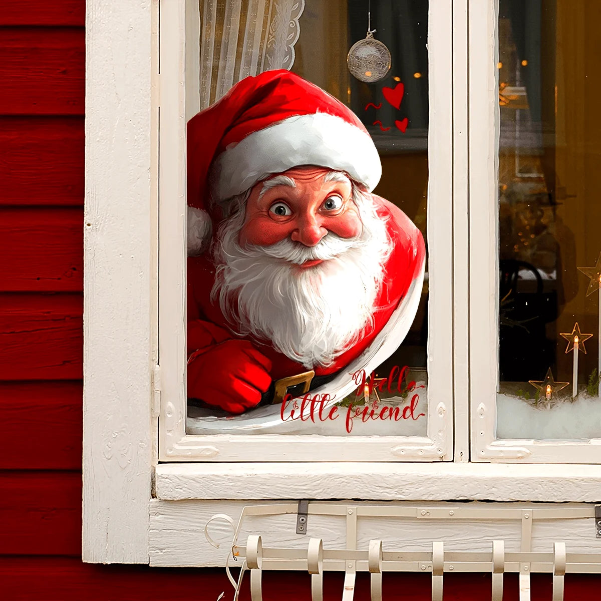 Santa Claus Double-Sided Window Sticker – Self-Adhesive Decal Window Sticker Babs Santa Claus