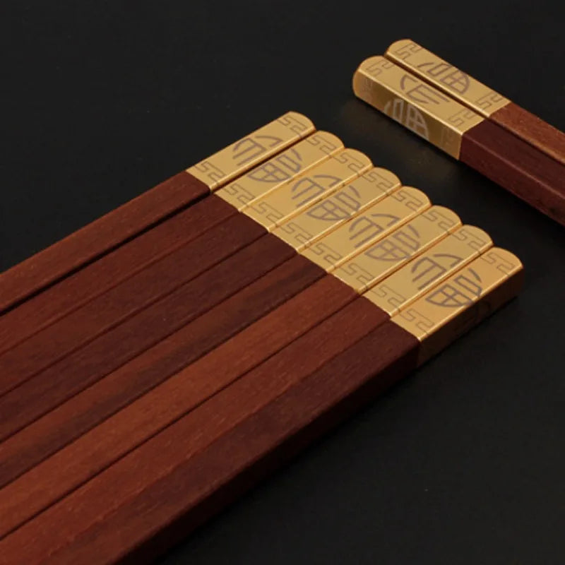 Rosewood Wooden Chopsticks Set – 3 Pairs, Japanese Style Wooden Chopstick Set Babs