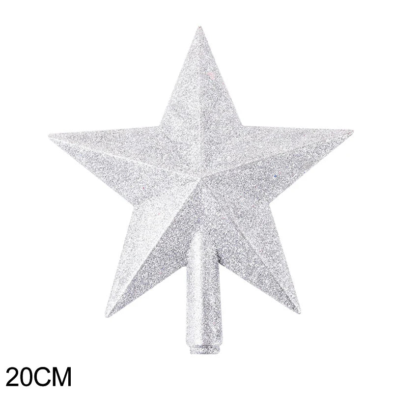 Gold Christmas Tree Top Star Ornament – 15cm & 20cm Christmas Tree Topper Babs 20cm silver