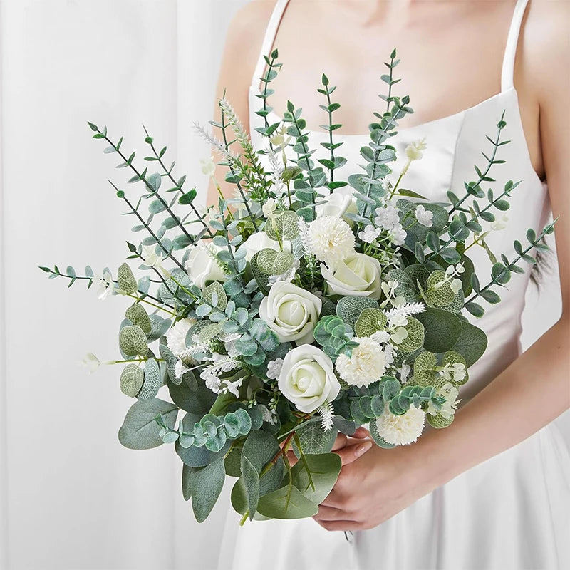 Artificial Eucalyptus Leaf Stems | Silver Dollar Picks 5/10/20pc Artificial Leaf Picks Babs