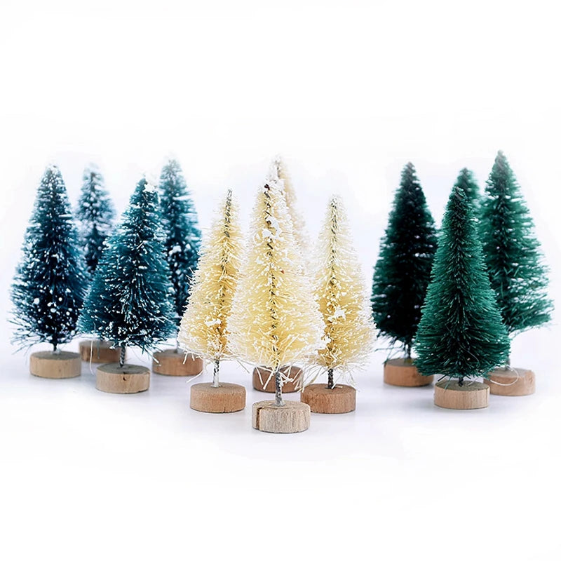 12pcs Mini Sisal Christmas Trees – DIY Holiday Table Decor Christmas Tree Decor Babs