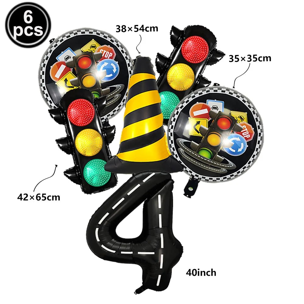 6-Piece Race Car Balloon Kit – Racing Birthday Party Decor Party Balloon Kit Babs A Number 4 As picture show