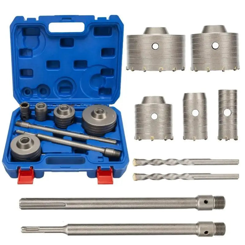 9-Pc Concrete Hole Saw Drill Bit Set 30mm–100mm Masonry Kit Hole Saw Drill Set Babs 1set