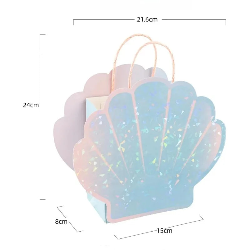 Seashell Party Tote Bags – Ocean Theme Favor Bags, Set of 6 Party Favor Bags Babs