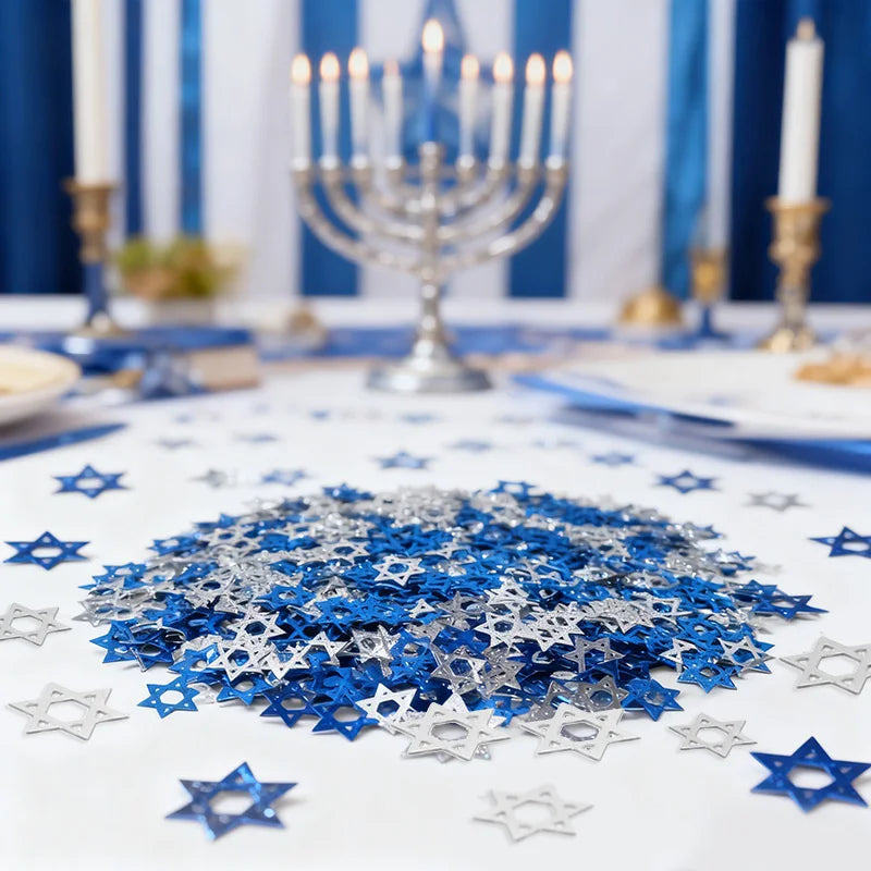 450Pcs Hanukkah Star of David Confetti Table Party Decorations Party Confetti Decor Babs
