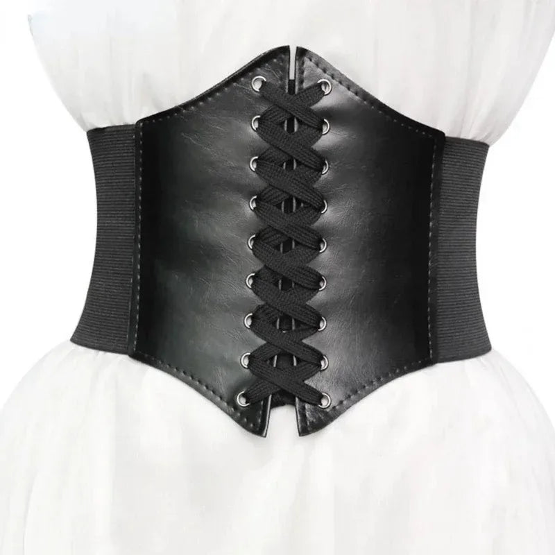 Women's PU Leather Underbust Corset & Gothic Waist Cincher Corset Bustier Babs