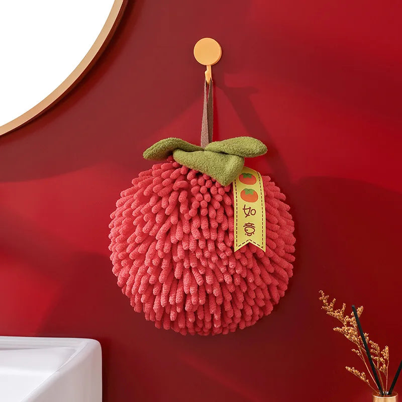 Chenille Hand Towel with Hanging Loop – Soft & Quick Dry Chenille Hand Towel Babs B
