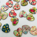 50pcs Heart Shape Wood Sewing Buttons Multicolor Craft DIY Wood Craft Buttons Babs VariantValue