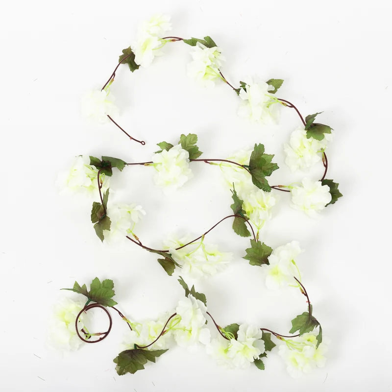 230cm Artificial Cherry Blossom Sakura Garland | Silk Vine Artificial Flower Garland Babs White 1PC
