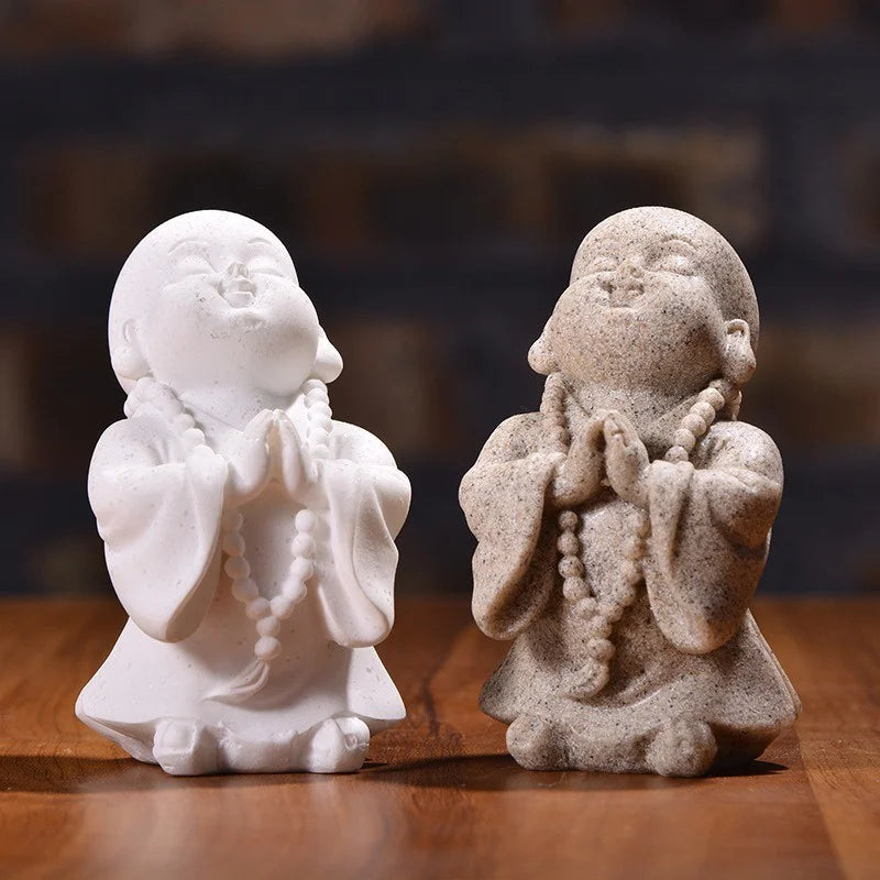 Smiling Baby Buddha Statue | Sandstone Meditation Figurine Buddha Figurine Babs