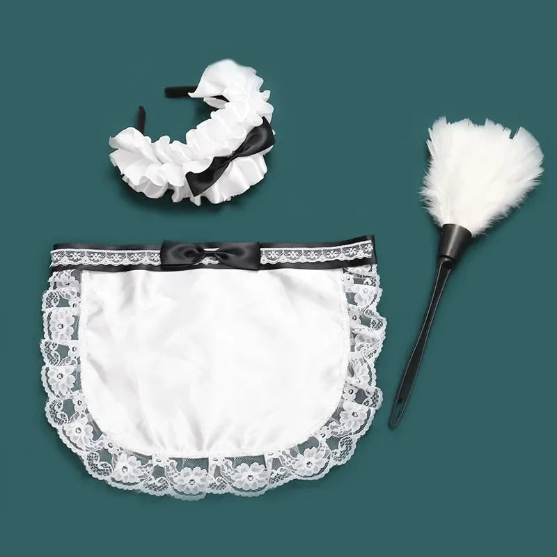 Maid Apron & Headband Costume Set for Women – Party & Cosplay Costume Accessory Set Babs 3pcs set