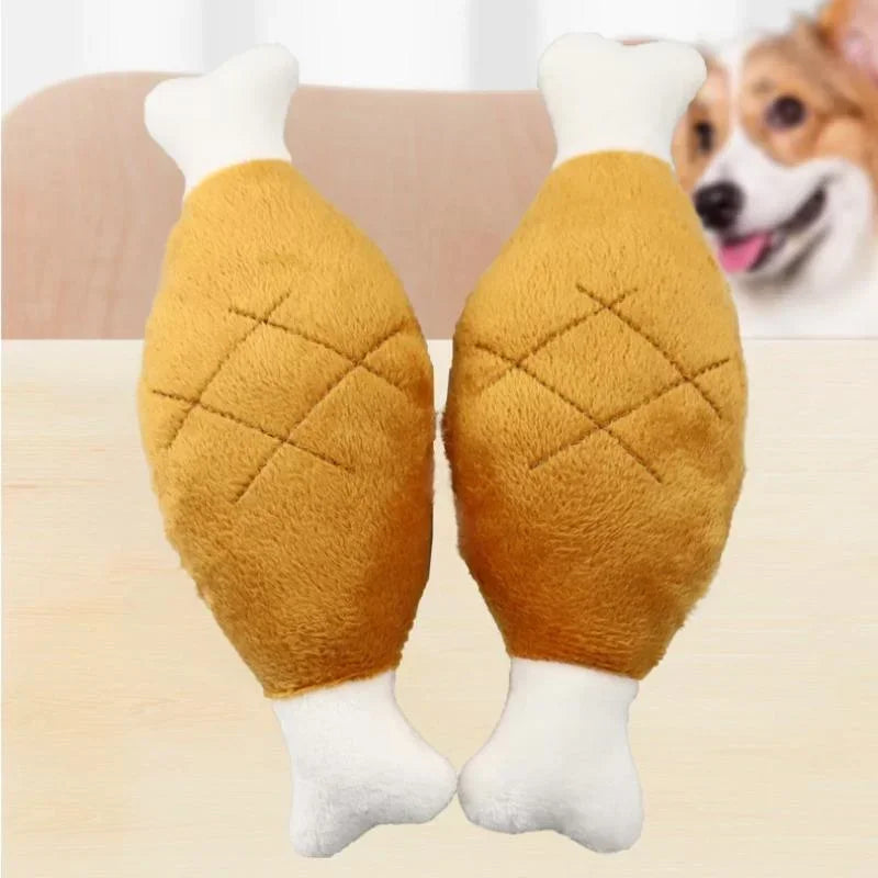 Dog Squeaky Plush Chicken Leg Toy for Dogs & Cats Squeaky Plush Dog Toy Babs