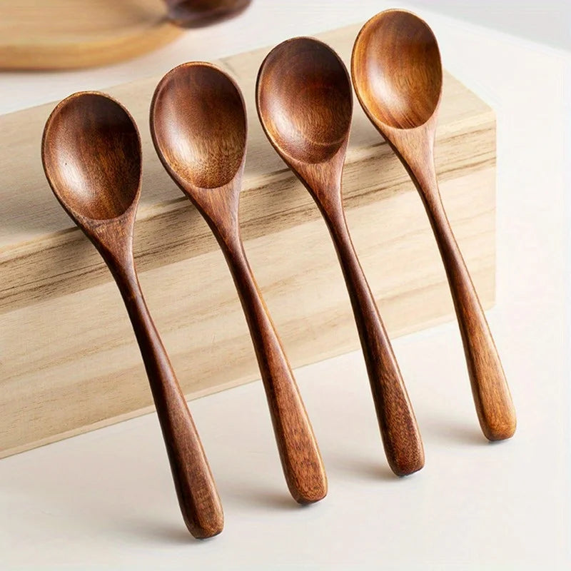 Japanese Wooden Spoons – Soup, Dessert, Honey & Coffee Stirrer Wooden Spoon Set Babs